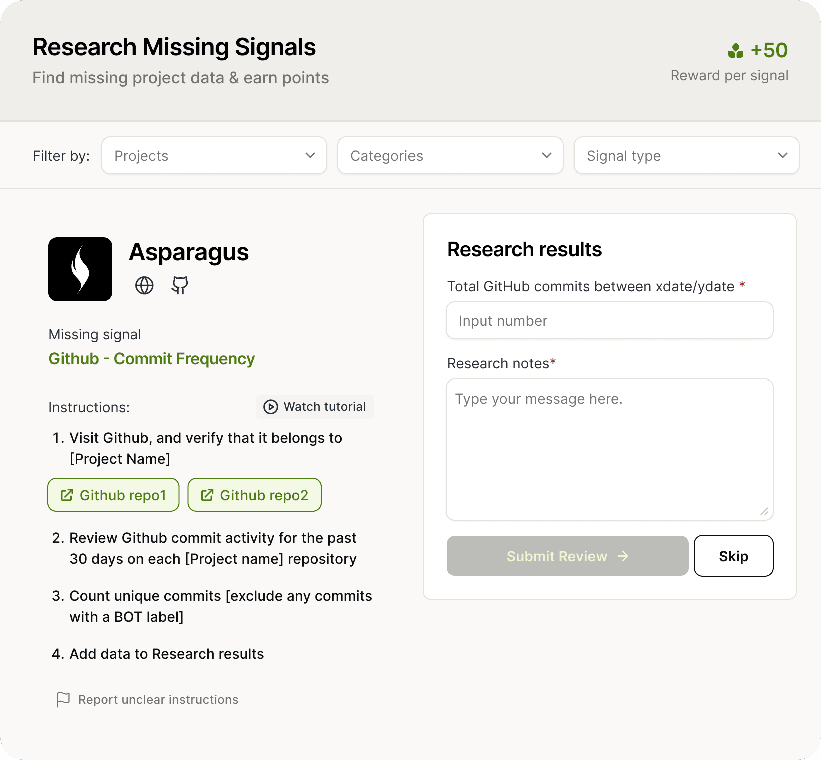 A Guardian research task for a missing signal, with step by step instructions
